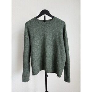 Legendary Outfitters Wmns L Heather Green Crew Neck Knit Sweater Pullover Ribbed